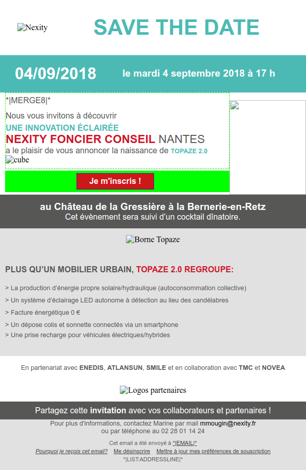 Capture d'écran emailing Nexity Foncier